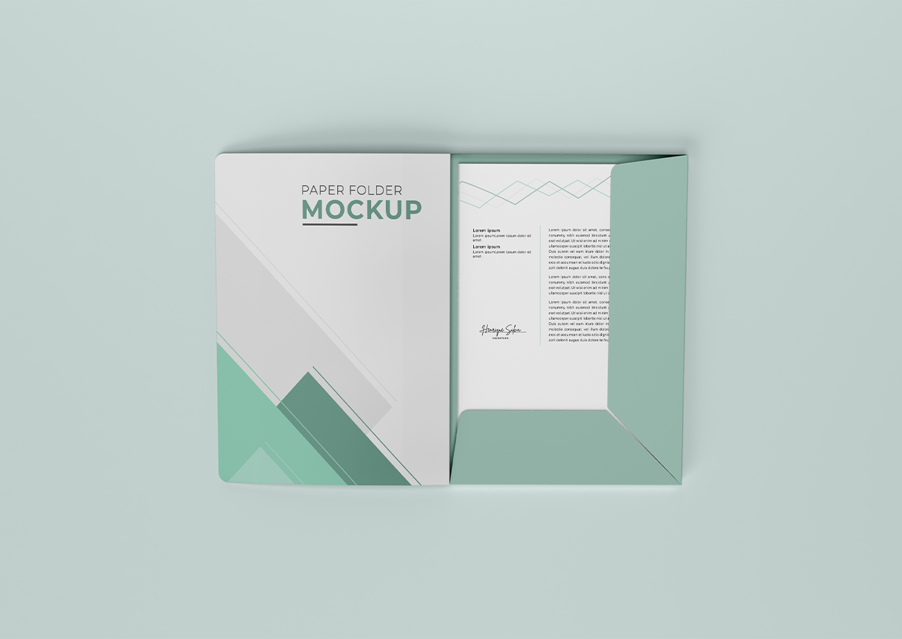 Mockup kẹp tài liệu giấy tờ mẫu số 13 PSD