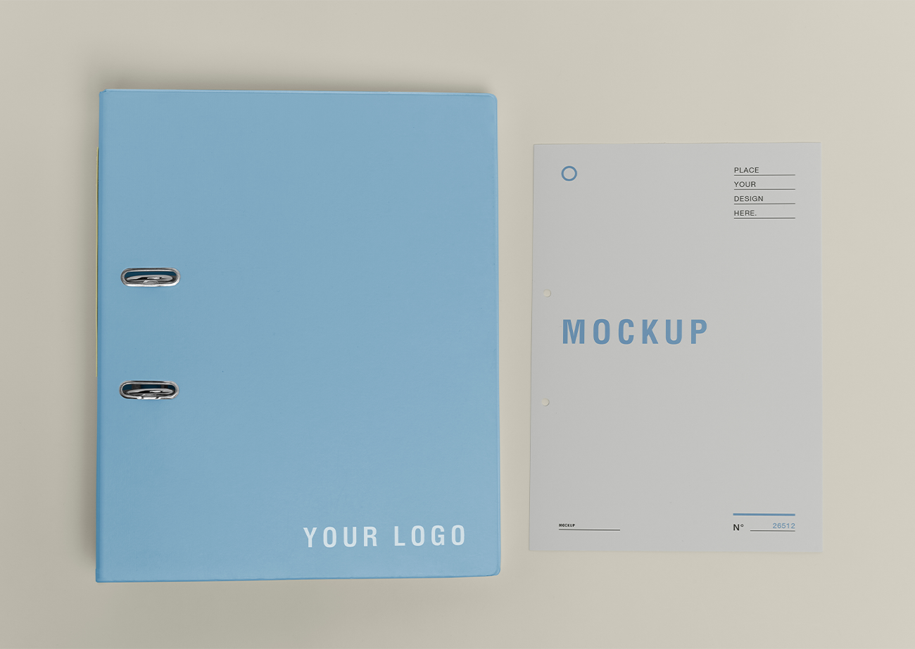 Mockup kẹp tài liệu giấy tờ mẫu số 43 PSD