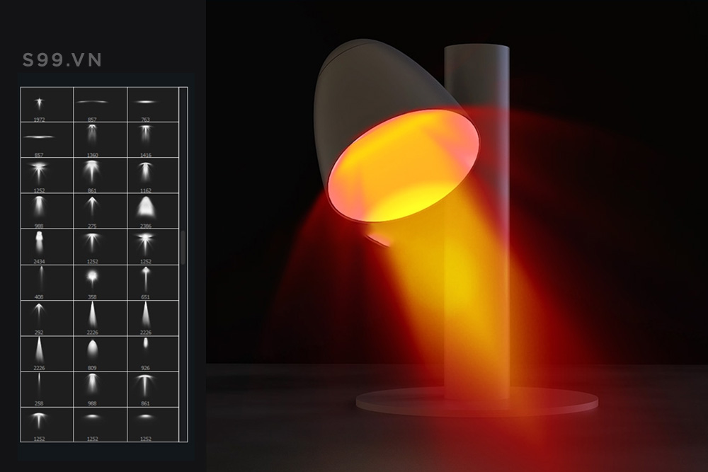Bộ brush hiệu ứng ánh sáng đèn cho photoshop
