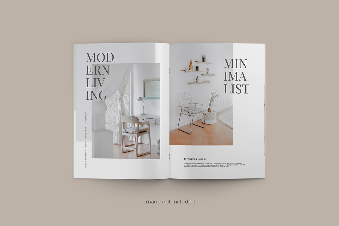 Mockup, phối cảnh catalog PSD khổ a4 mẫu A13