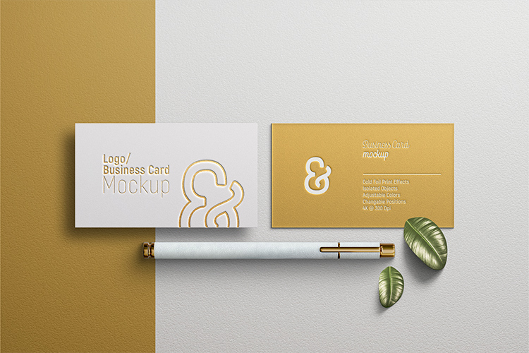 Mockup card visit, danh thiếp, thẻ nhân viên PSD