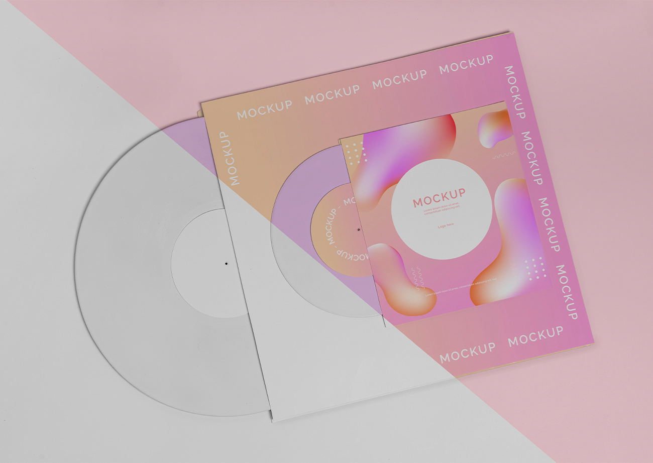 Mockup thiết kế bìa đĩa CD nền tím  PSD