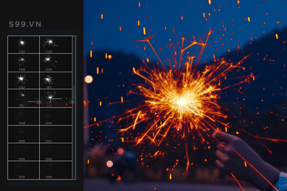 Bộ brush hiệu ứng pháo bông cho photoshop