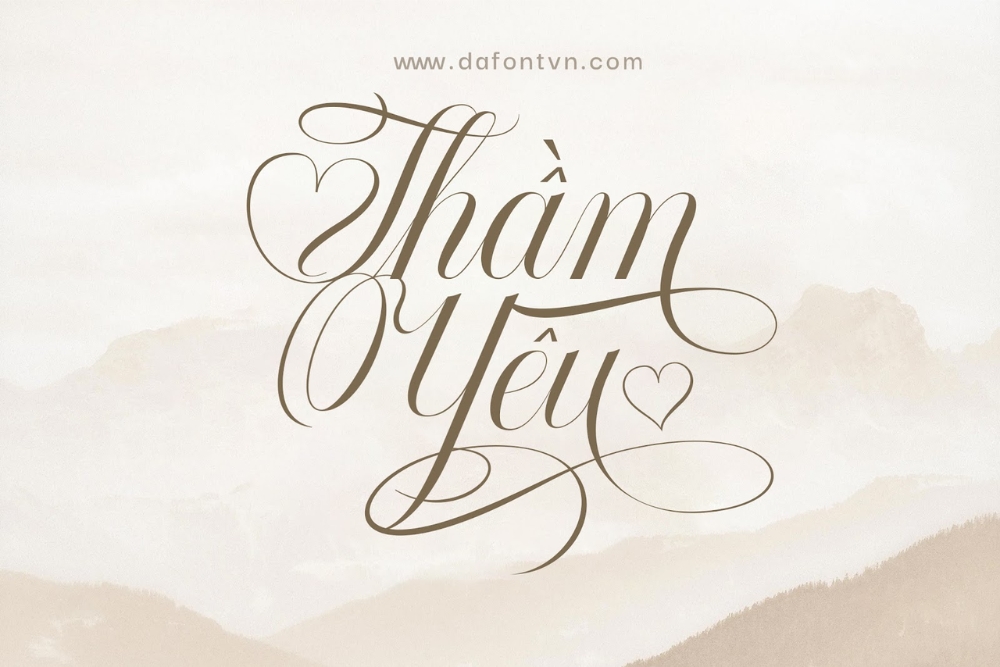 Font Radja Lover Script Font chữ viết tay, chữ ký mềm mại cho thiệp cưới, đám cưới