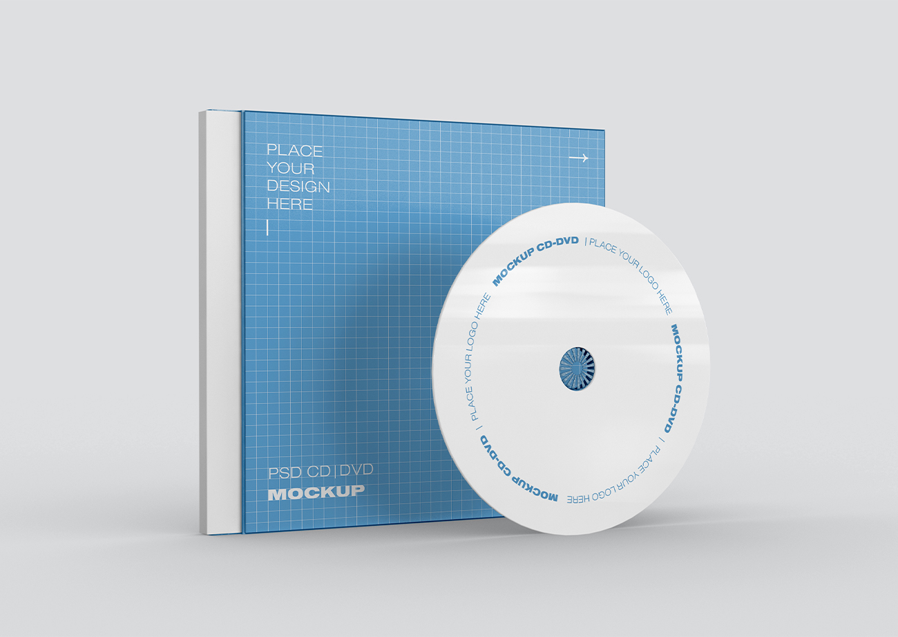 Mockup thiết kế bìa đĩa CD nền trắng  PSD