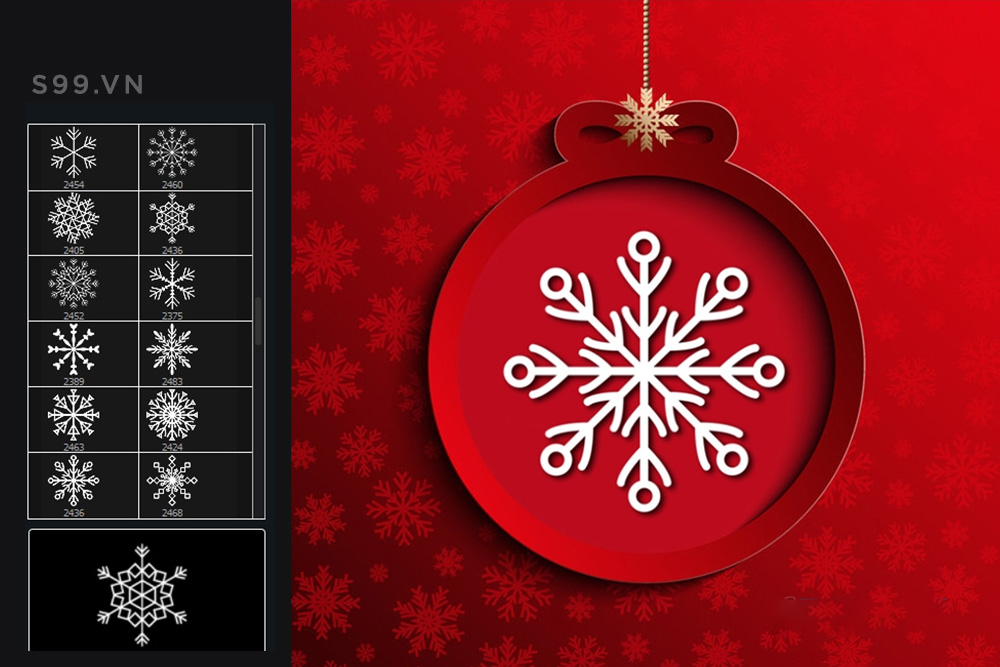 Bộ brush hiệu ứng bông tuyết cho photoshop