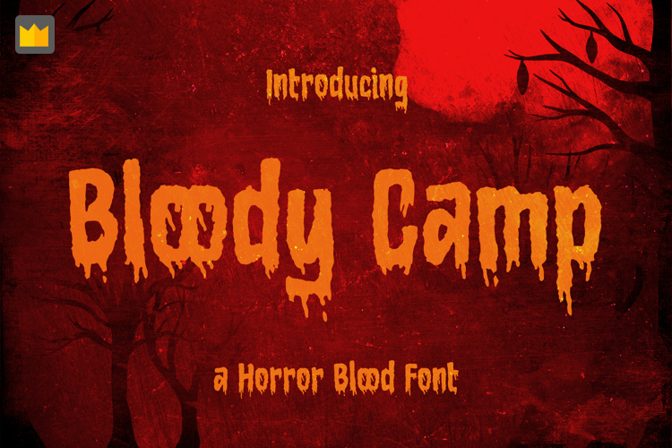 Font chữ brush cho lĩnh vực hihop, kinh dị, bí ẩn, phim, halloween TH Bloody Camp Trial