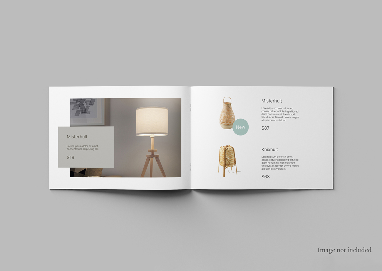 Mockup, phối cảnh catalog PSD khổ a4 mẫu 3375