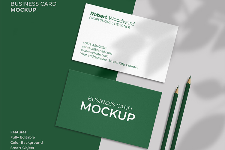 Mockup card visit, danh thiếp, thẻ nhân viên PSD