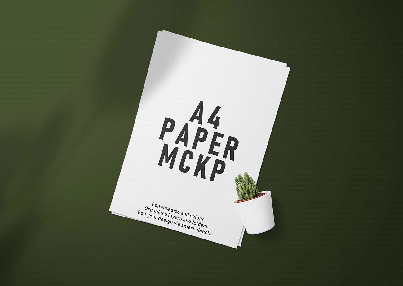 Mockup giấy A4 , tài liệu PSD mẫu 089