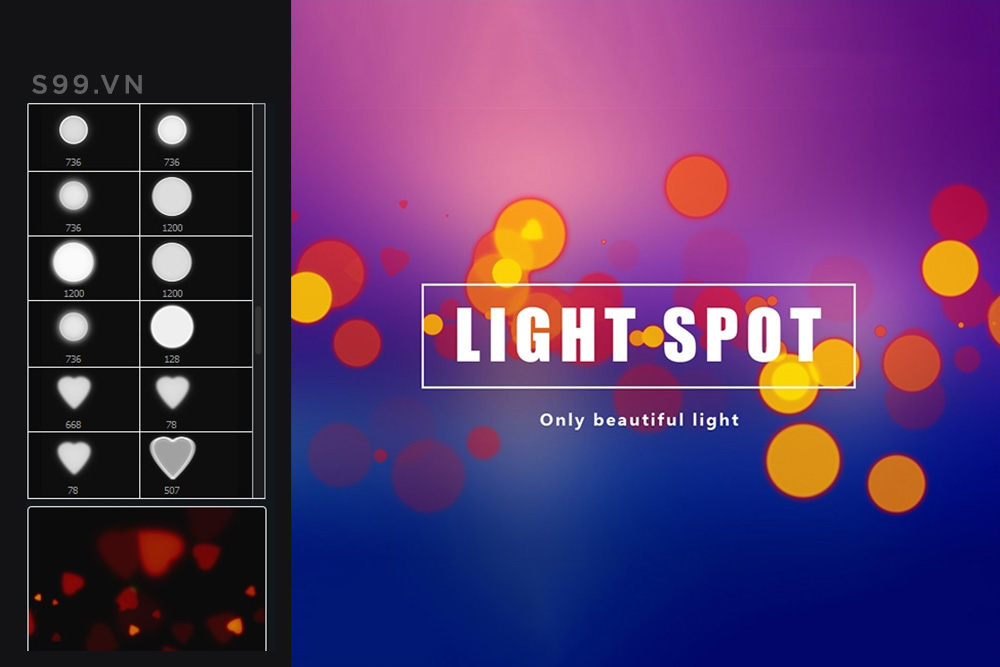 Bộ brush hiệu ứng ánh sáng lộng lẫy cho photoshop