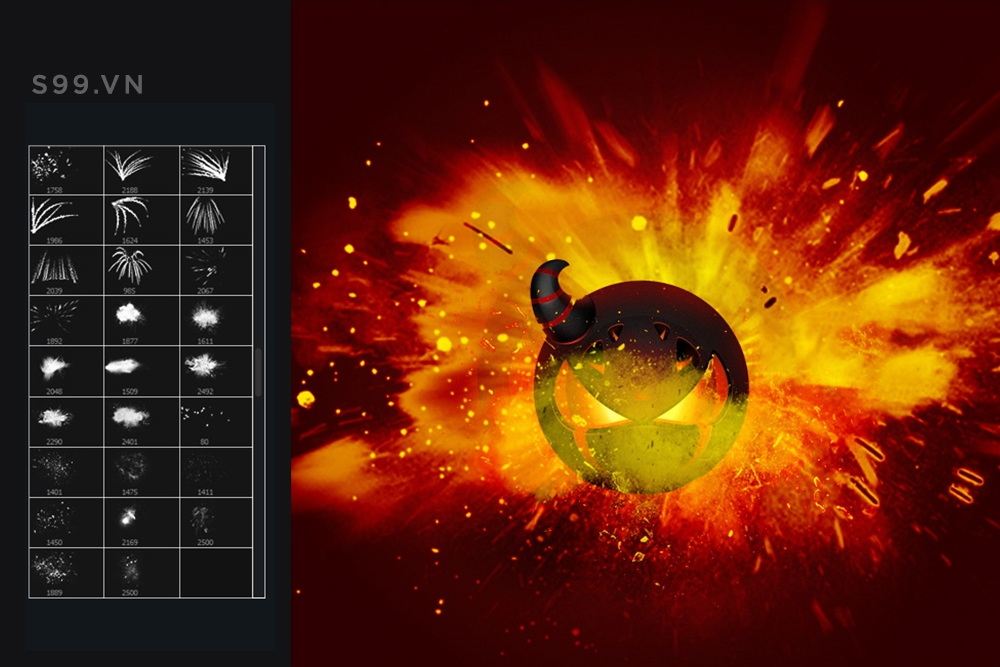 Bộ brush hiệu ứng nổ, pháo hoa cho photoshop