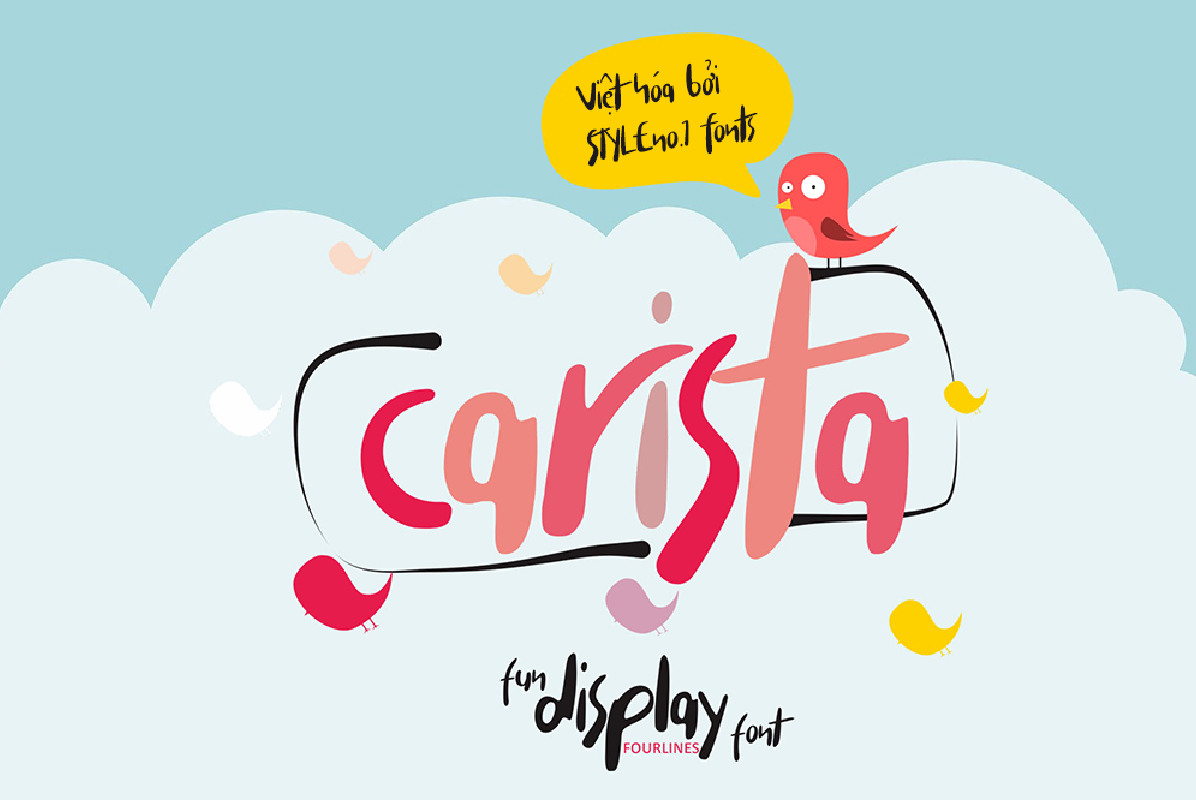 Font chữ hoạt hình trẻ em vui nhộn SVN-Carista