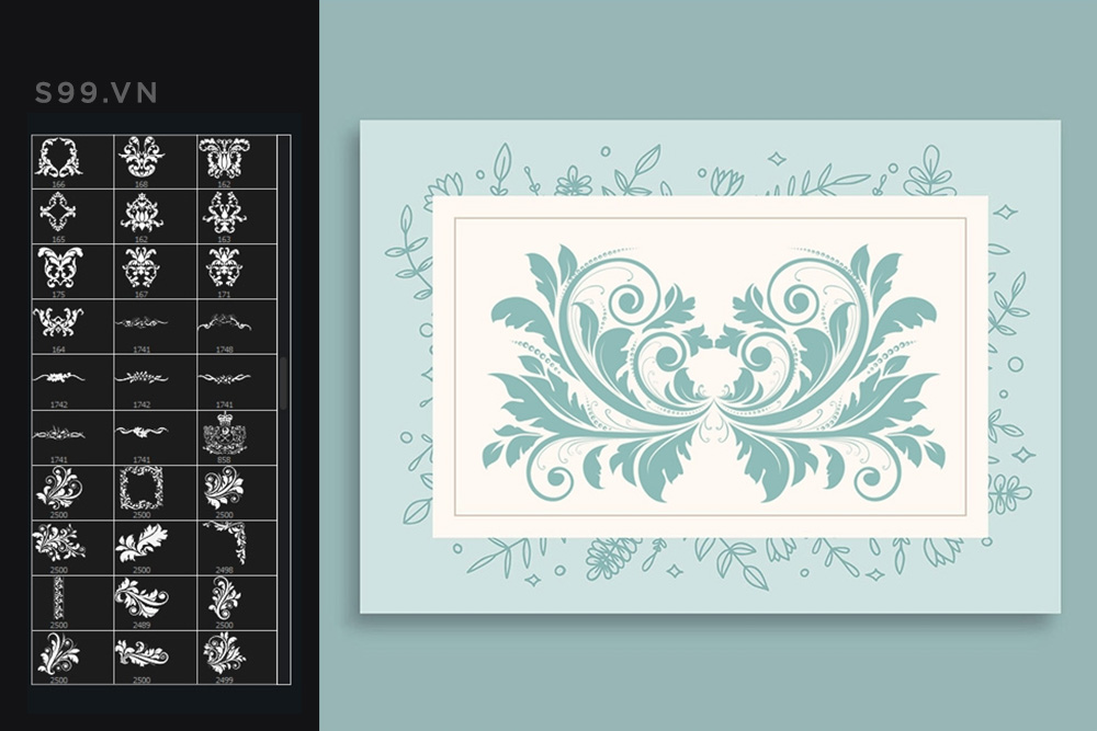 Bộ brush hiệu ứng hoa văn cho photoshop