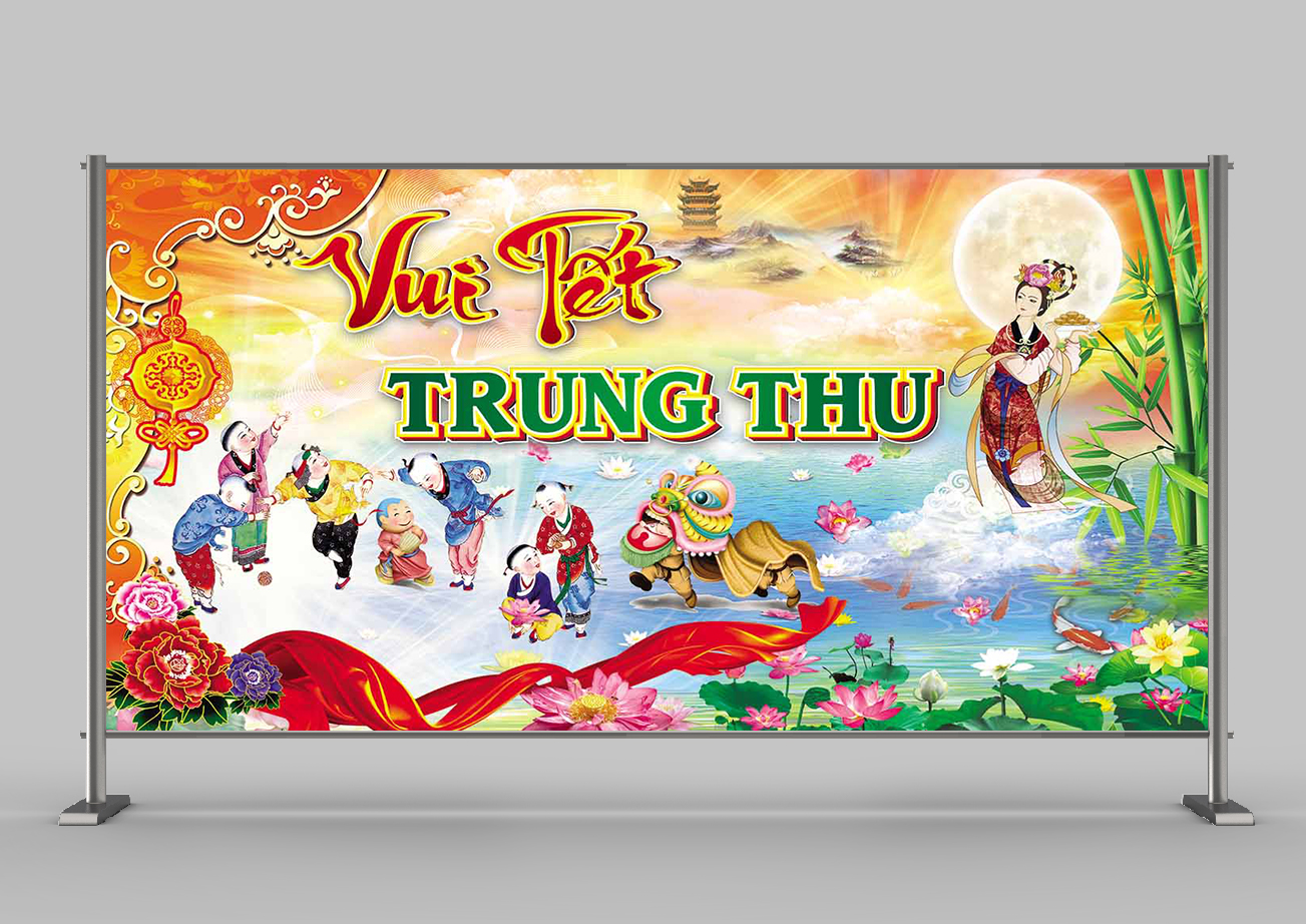 Background vui tết trung thu, trăng rằm cho Photoshop