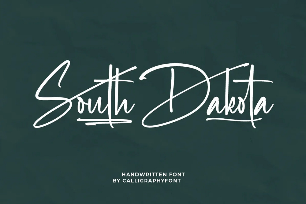 Font chữ ký viết tay mềm mại cho thiệp mời, lễ cưới SVN-South Dakota