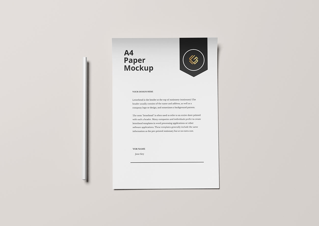 Mockup giấy A4 , tài liệu PSD mẫu 080