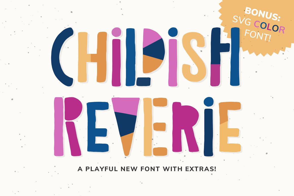 Font chữ vui vẻ, dễ thương, hoạt hình cho lĩnh vực trẻ em, đồ ăn, fodd, cute  SVN-Childish Reverie Doodles