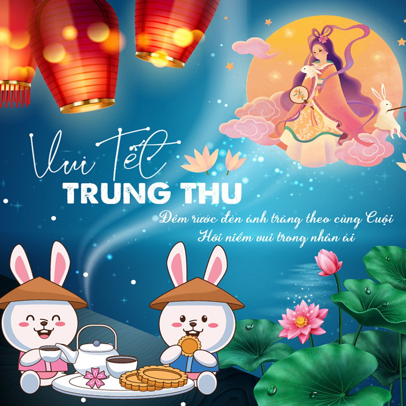 Mẫu thiết kế Poster vui tết trung thu cho AI