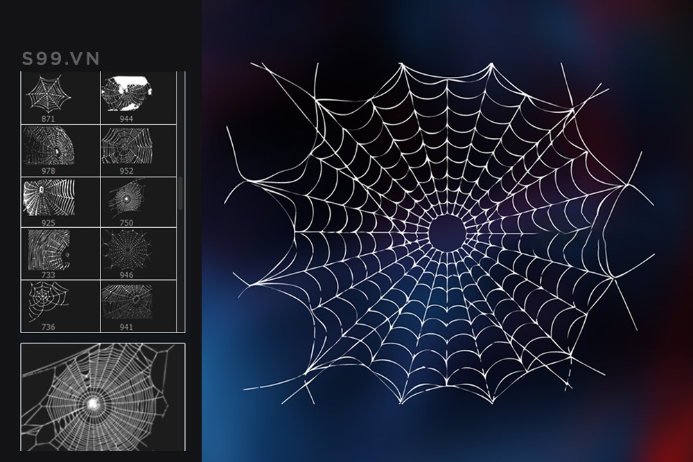 Bộ brush hiệu mạng nhện cho photoshop