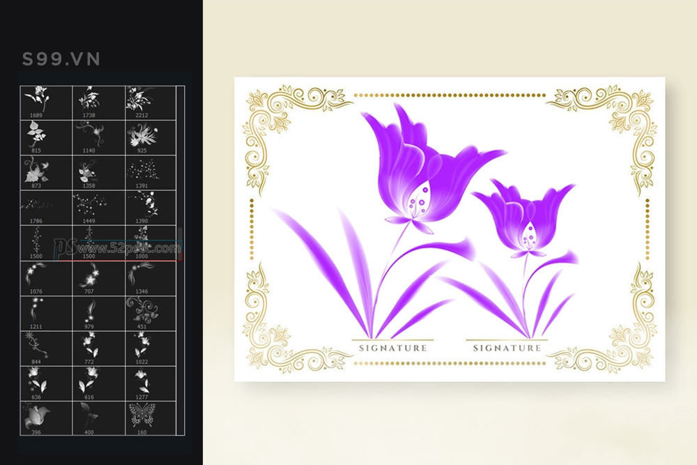 Bộ brush hiệu ứng hoa pha lê cho photoshop