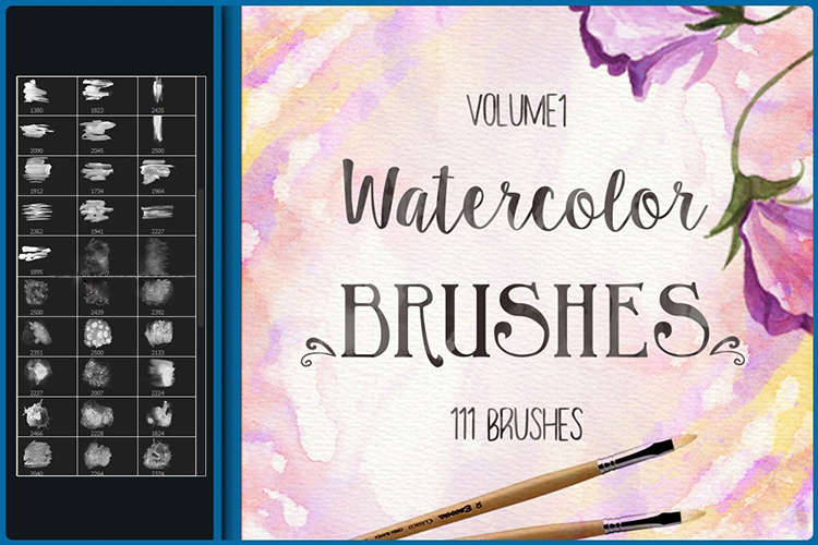 Bộ Brush Màu Nước Thực Vật Cực Chất Cho Photoshop