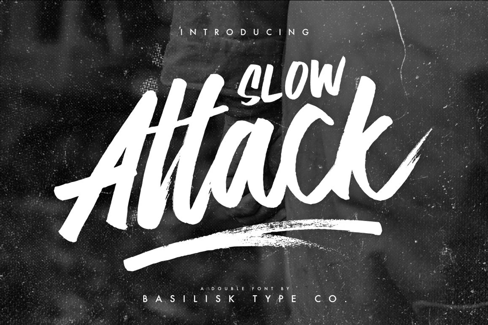 Font chữ viết tay brush nét cọ, chữ nghiêng SVN-Slow Attack