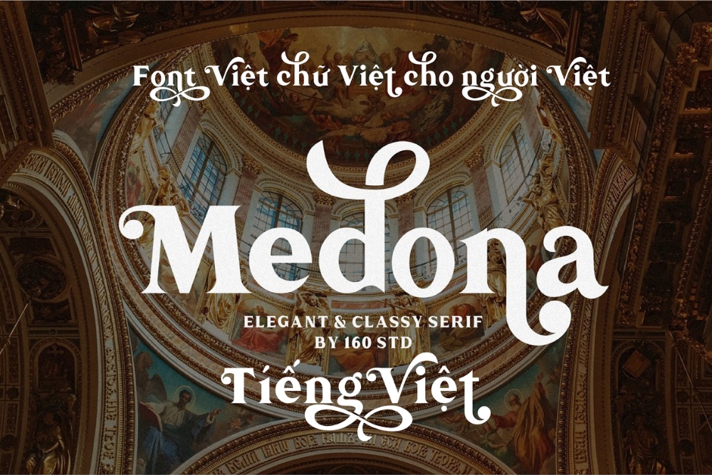 Font VL Medona - Font chữ viết tay vintage Việt Hóa