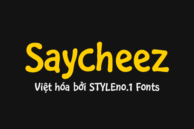 Font chữ hoạt hình dễ thương, vui vẻ cho trẻ em và đồ ăn SVN-Saycheez