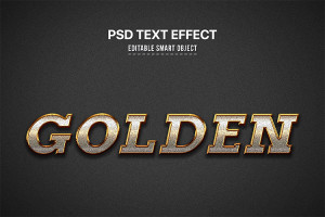 Hiệu ứng chữ 3D PSD màu vàng gold lấp lánh