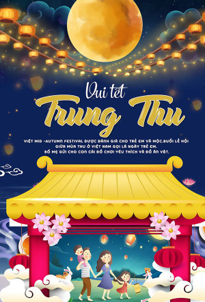 Mẫu thiết kế Poster vui tết trung thu cho Photoshop