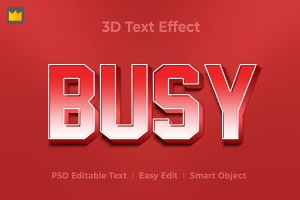 Hiệu ứng chữ 3D PSD cho PS màu đỏ trắng