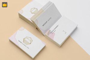 Mockup card visit, danh thiếp, thẻ nhân viên PSD