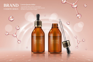 Mẫu giới thiệu Serum dưỡng da chai thủy tinh màu nâu