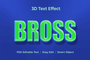 Hiệu ứng chữ 3D PSD cho PS màu xánh lá