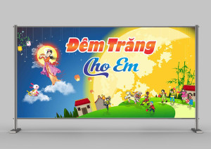 Background vui tết lễ hội trung thu đêm trăng cho em Corel