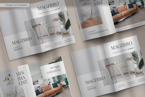 Mockup, phối cảnh catalog PSD khổ a4 mẫu A26