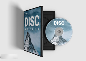 Mockup thiết kế bìa đĩa CD phim nền xám PSD