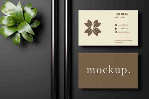 Mockup card visit, danh thiếp, thẻ nhân viên PSD