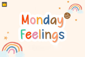 Monday Feelings Font chữ vui vẻ, dễ thương, hoạt hình cho lĩnh vực trẻ em, đồ ăn, fodd, cute