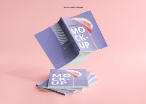 Mockup, phối cảnh catalog PSD khổ a4 nền hồng cực đẹp