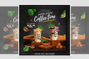 Mẫu thiết kế menu của của của hàng coffee đăng lên mạng xã hội