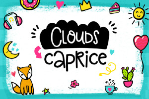 Font chữ vui vẻ, dễ thương, hoạt hình cho lĩnh vực trẻ em, đồ ăn, fodd, cute  SVN-Clouds Caprice