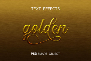 Hiệu ứng chữ 3D PSD chữ màu vàng gold mềm mại