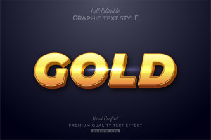 Hiệu ứng chữ 3D EPS cho phần mềm illustrator màu vàng gold sang trọng