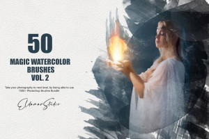 Bộ brush hiệu ứng 50 màu nước ma thuật 2 cho photoshop