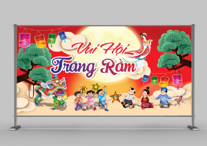 Background trung thu, trăng rằm nền đỏ cho Corel