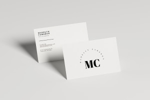 Mockup card visit, danh thiếp, thẻ nhân viên PSD màu trắng