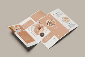 Mockup phối cảnh menu ngành spa thẩm mỹ file PSD