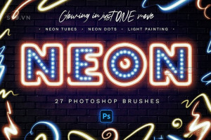 Bộ brush hiệu ứng ánh sáng đèn neon cho photoshop